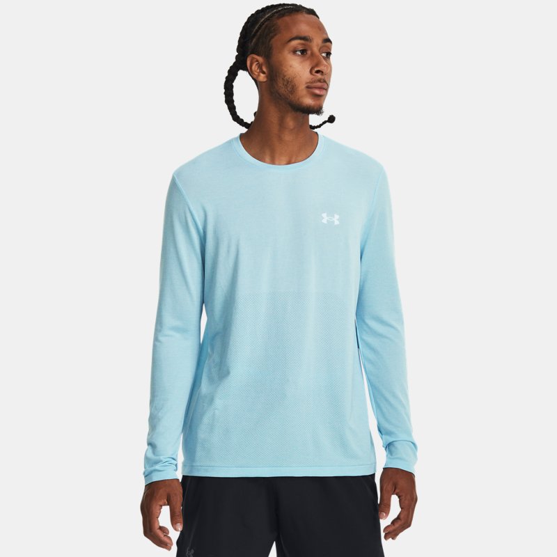 Men's  Under Armour  Seamless Stride Long Sleeve Blizzard / Reflective M